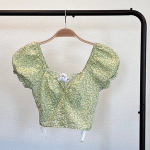 Princess Polly Laguna Crop Top Green -- Size 0